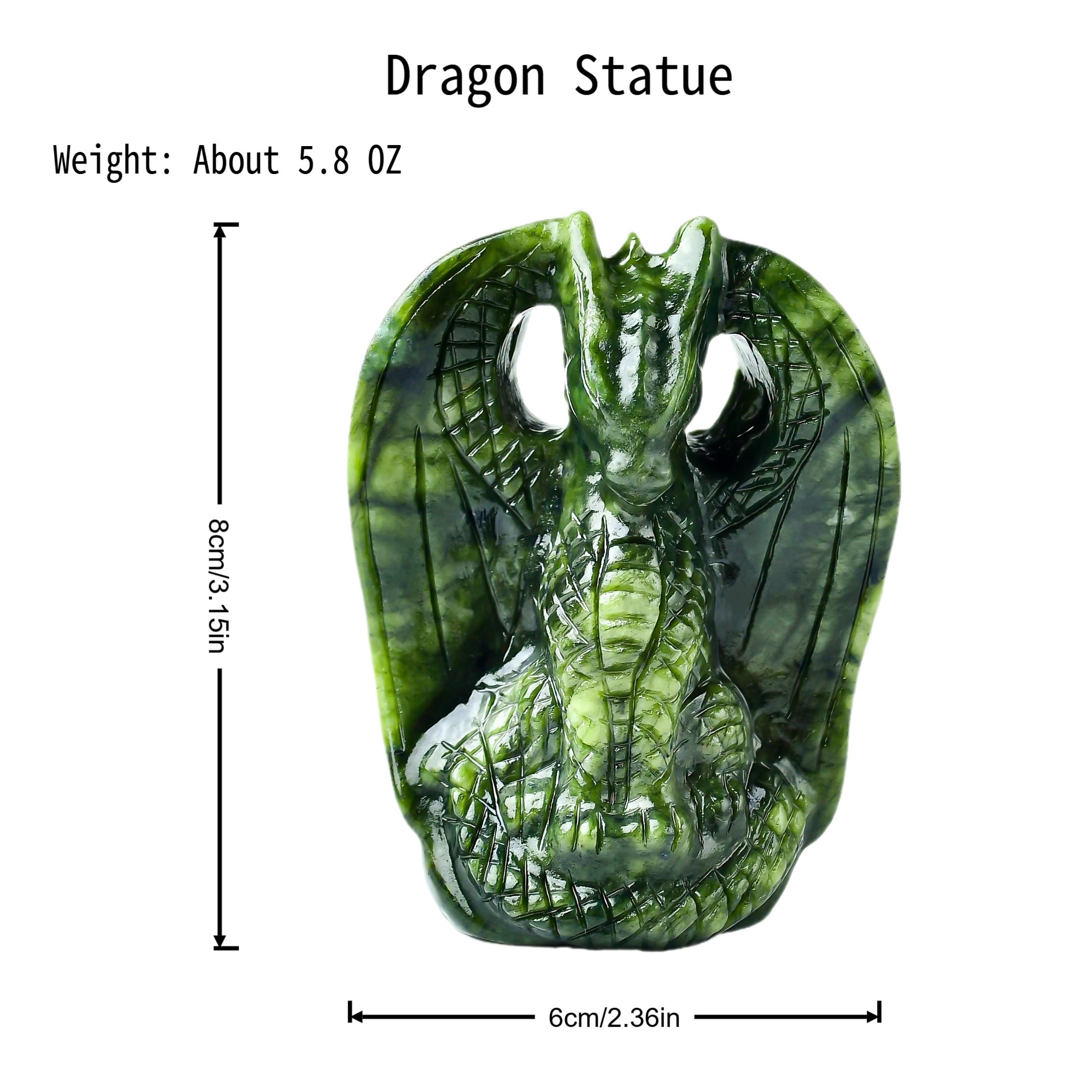 天然石 翡翠ドラゴン 彫刻 オブジェ Amazon.co.jp: WUYOUSHI天然クリスタル翡翠ドラゴン像 – 3.15インチ